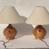 Paire de lampes de table en teck par Dyrlund, Danemark 1960s-1970s