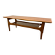 Table basse en teck avec sous plateau vers 1960