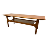 Table basse en teck avec sous plateau vers 1960