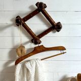 Bamboo imitation accordion coat rack