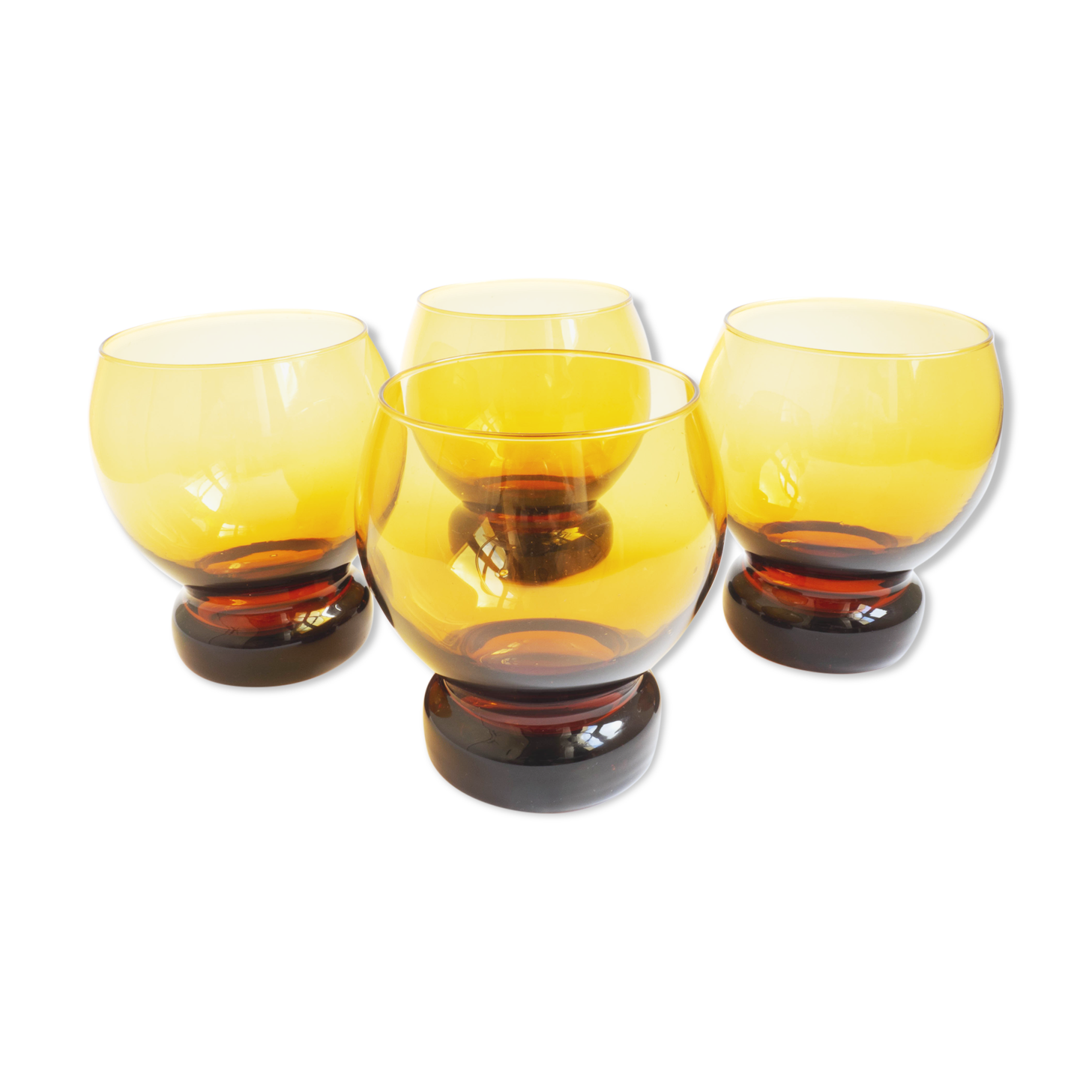 Large glasses or cups made of vintage smoked glass