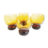 Large glasses or cups made of vintage smoked glass