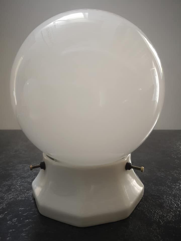 Ceiling lamp old opal globe white porcelain Ø 15cm Art Deco 1930 SMALL MODEL TBE