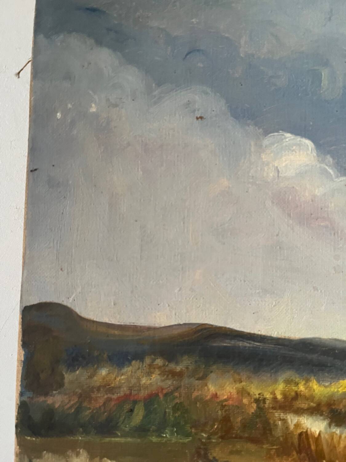 Spring landscape with tree, signed