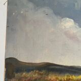 Spring landscape with tree, signed