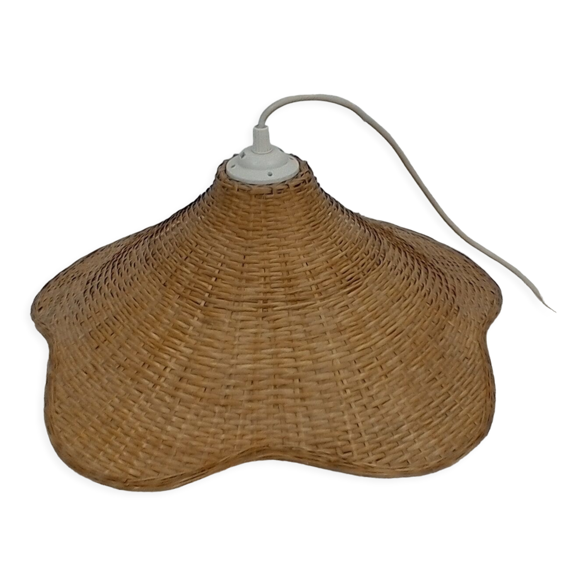 Rattan chandelier, vintage