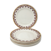 Set of 6 Flat Plates Stamped "Boch F la Louvière"