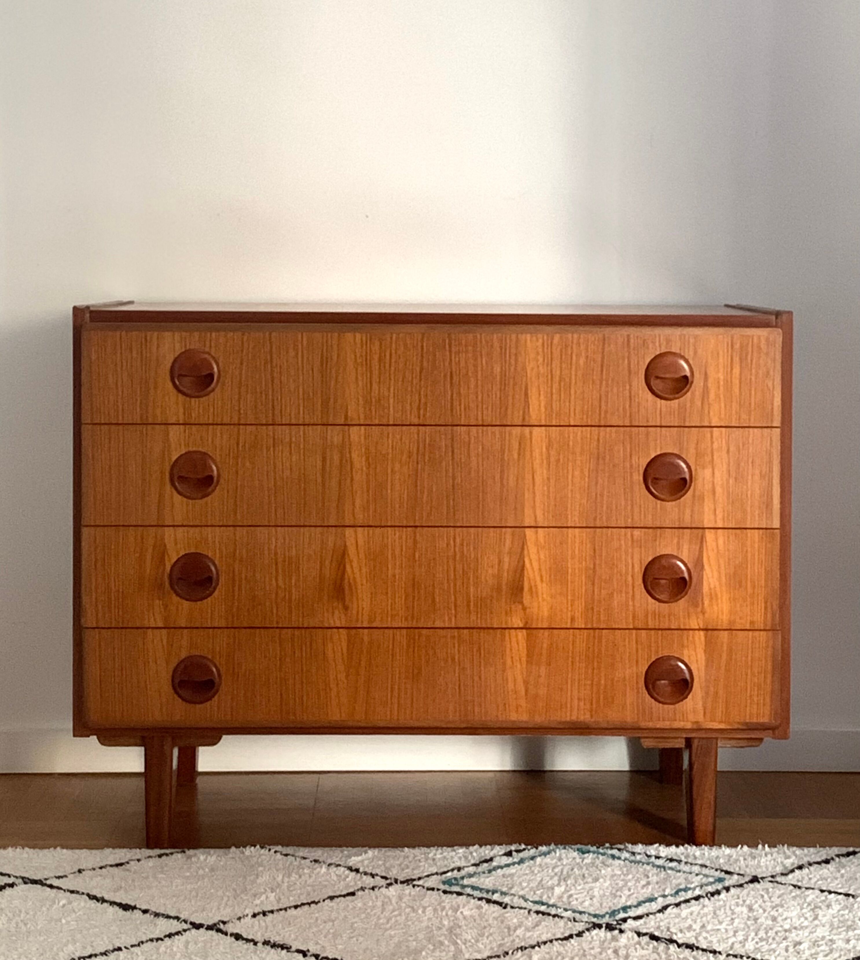 Scandinavian teak chest of drawers 1960s