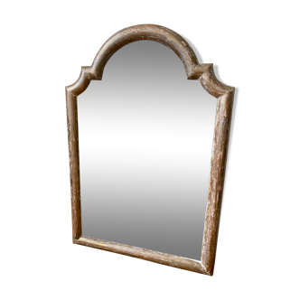 Miroir doré patiné en bois et plâtre