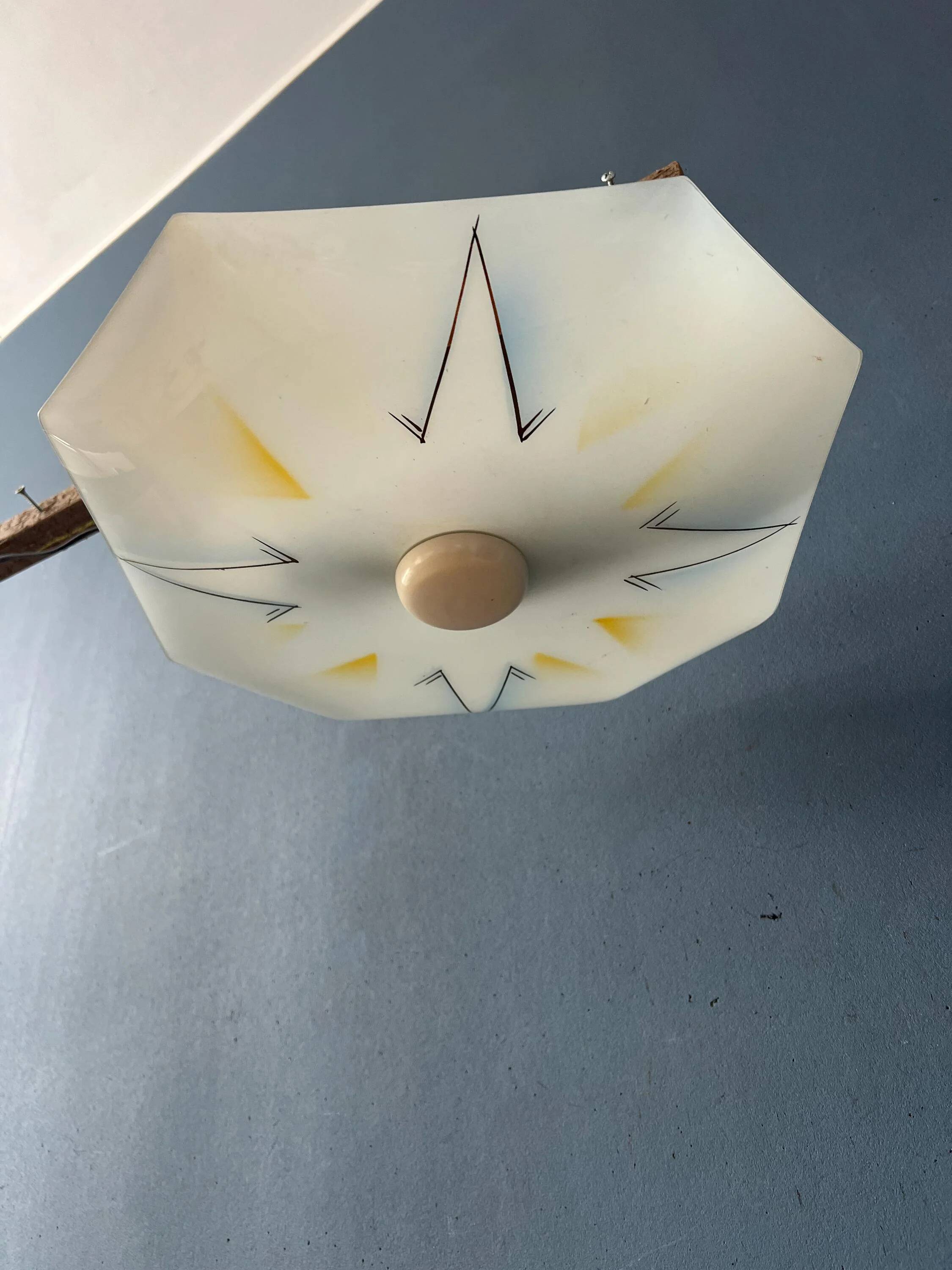 Mid-Century vintage glass ceiling light