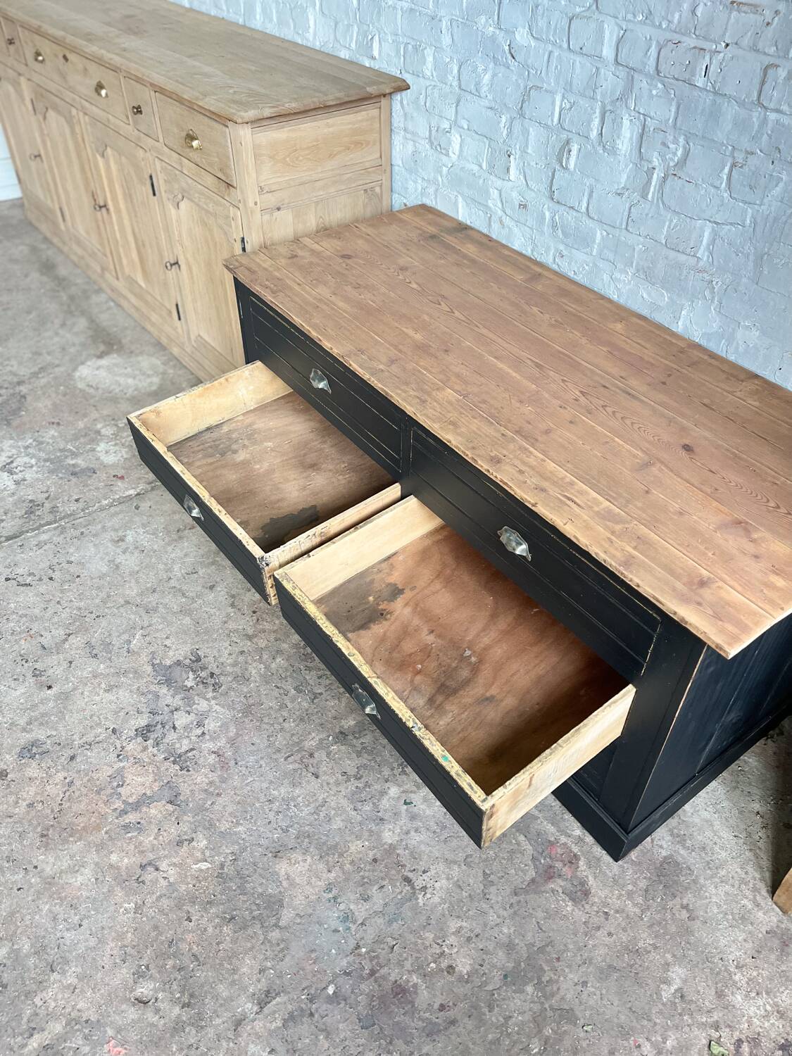 Old trade furniture with black patina