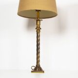 Paire de lampes de table à colonne en laiton vintage par Kullmann