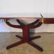 Round table central feet with 2 extensions of the 70s / 80s