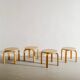 Tabourets d'enfant finlandais vintage d'Alvar Aalto, produits par Artek, années 1980