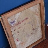 Tableau contemporain abstrait coloré huile
