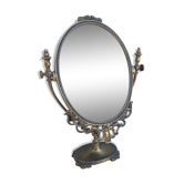 Miroir en laiton sur pied 30 x 45 cm