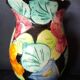 Vallauris glazed ceramic vase with incised flower decoration