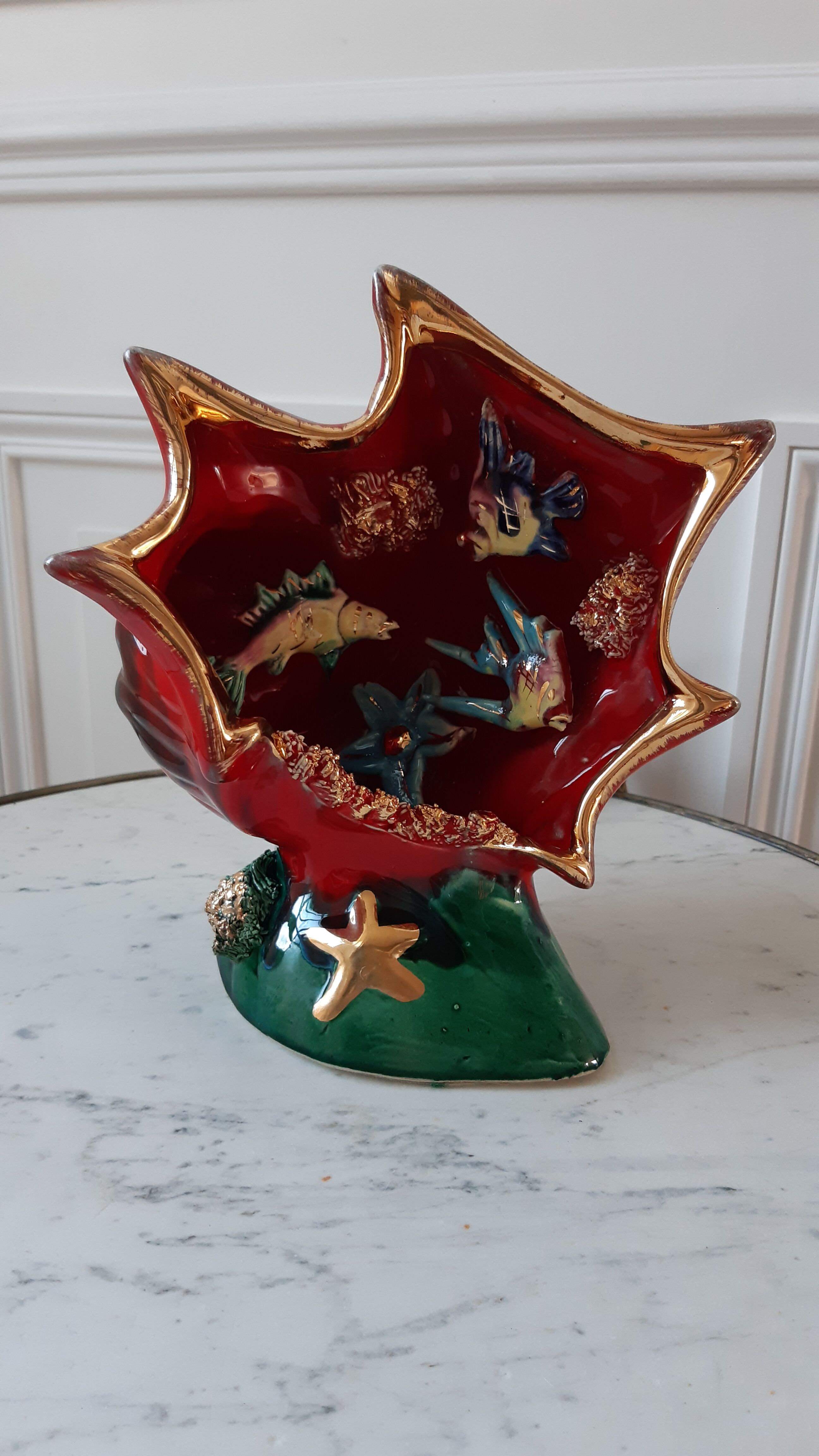 Vintage Vallauris shell lamp 60s-70s