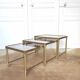 Nesting tables brass smoked glass and mirror