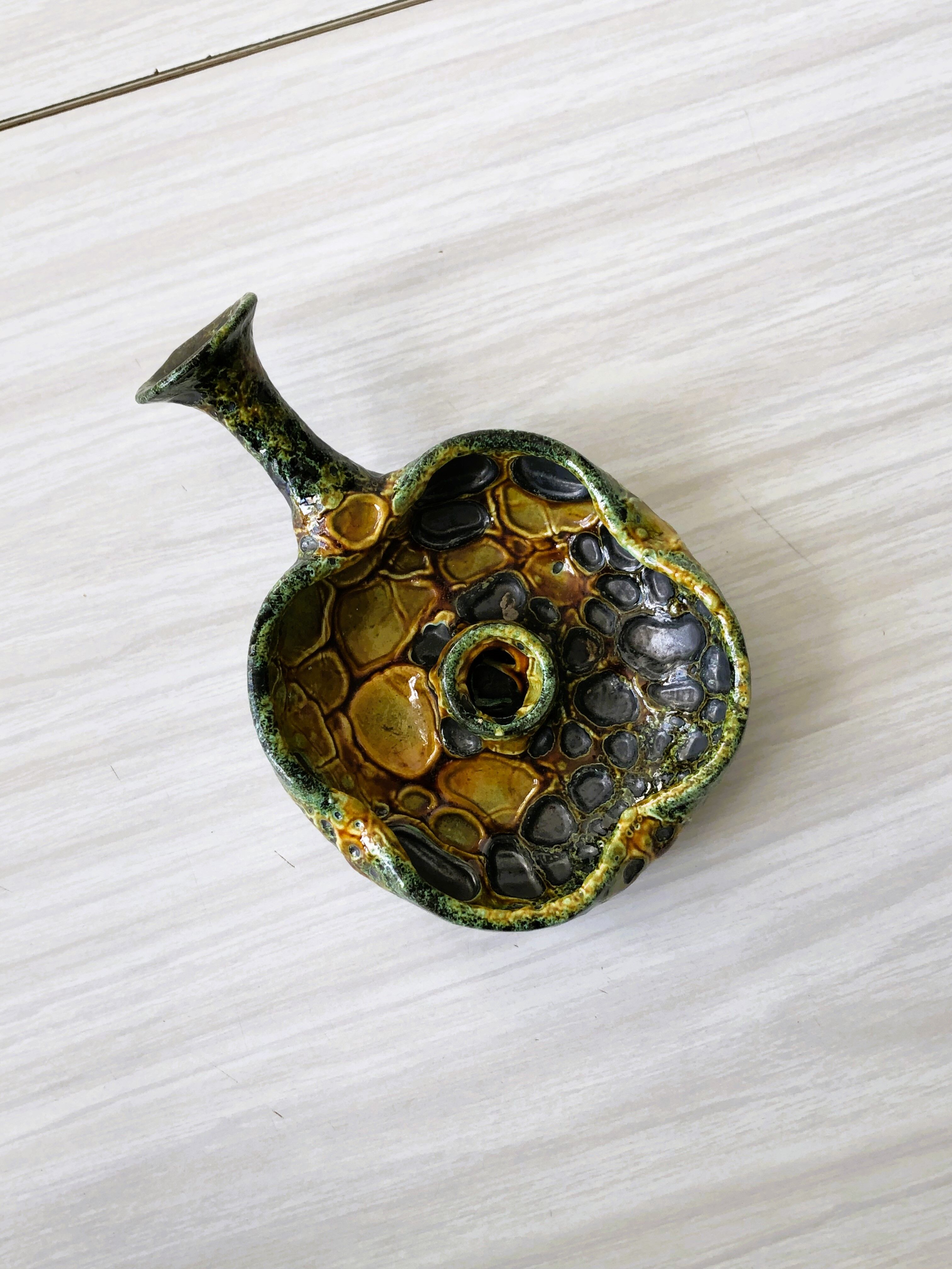 Colorful lava candle holder