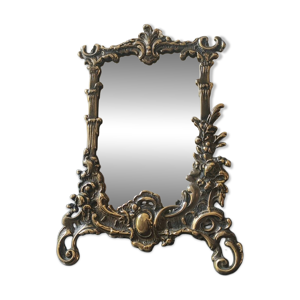 Ancien Miroir Coiffeuse/table. - pied bronze