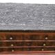 Flamed Mahogany Commode with Veined Black Marble Top