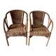 Pair of rattan armchairs, 1980s