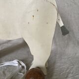 Wooden elephant on wheels