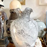 Vase en pâte de verre noir et blanc