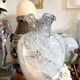 Black and white glass paste vase