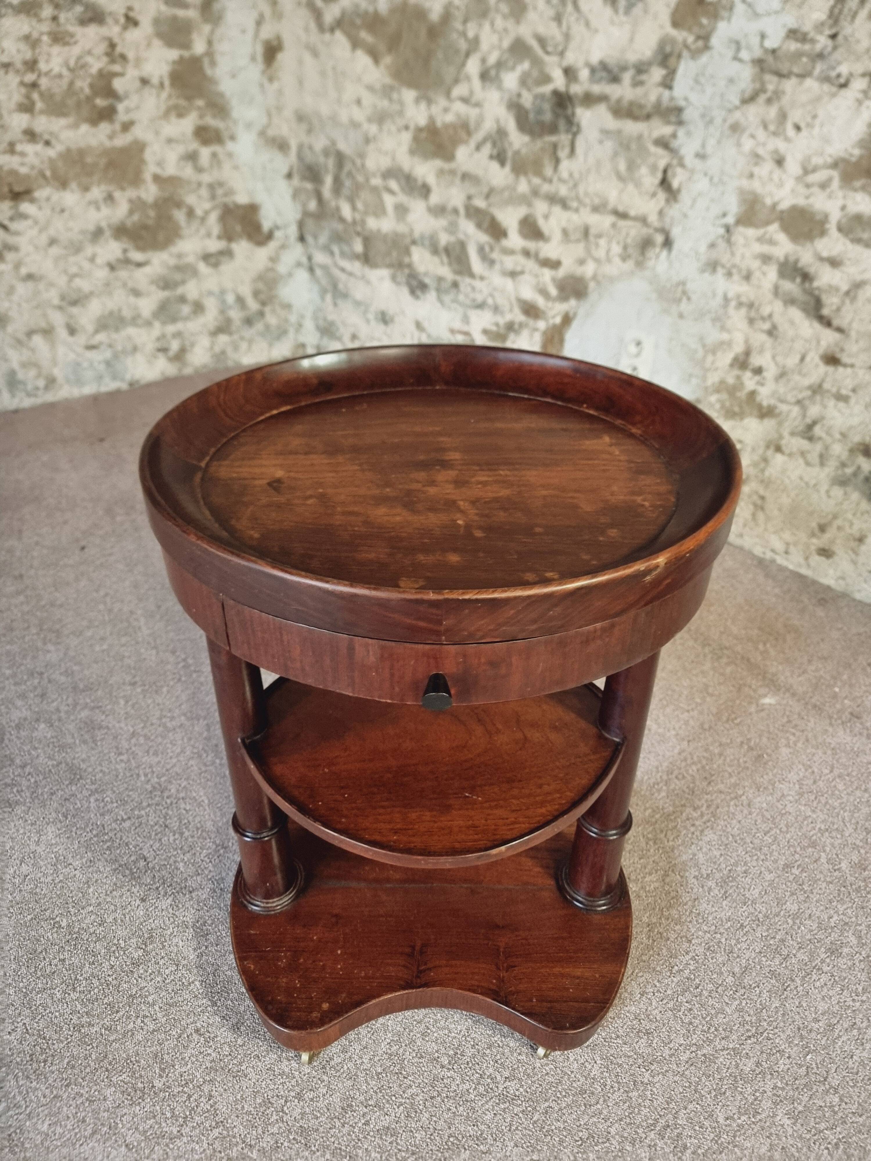 Empire style wooden rolling trolley – France, 1930s