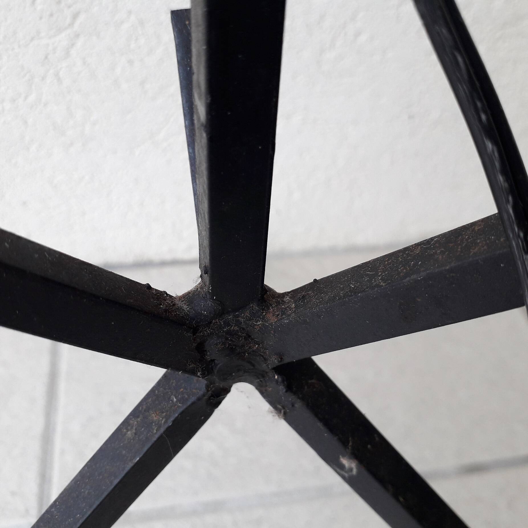 Black iron floor lamp