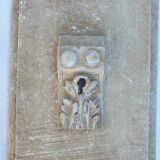 Polychrome carved wood panel, wall element