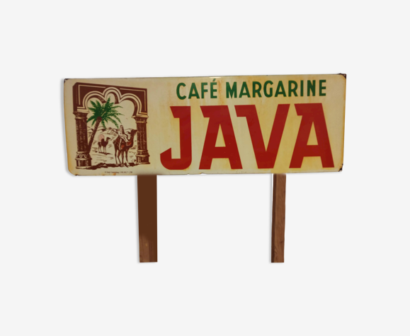 Plaque émaillée Java café margarine entreprise belge de torréfaction
