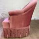 Fauteuil crapaud rose vintage