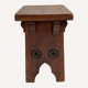 Brutalist set of 2 neo gothic oak stools ( pair ), midcentury , Spain