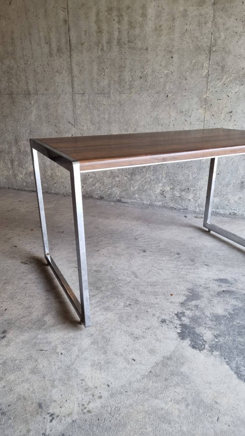 Walnut metal desk