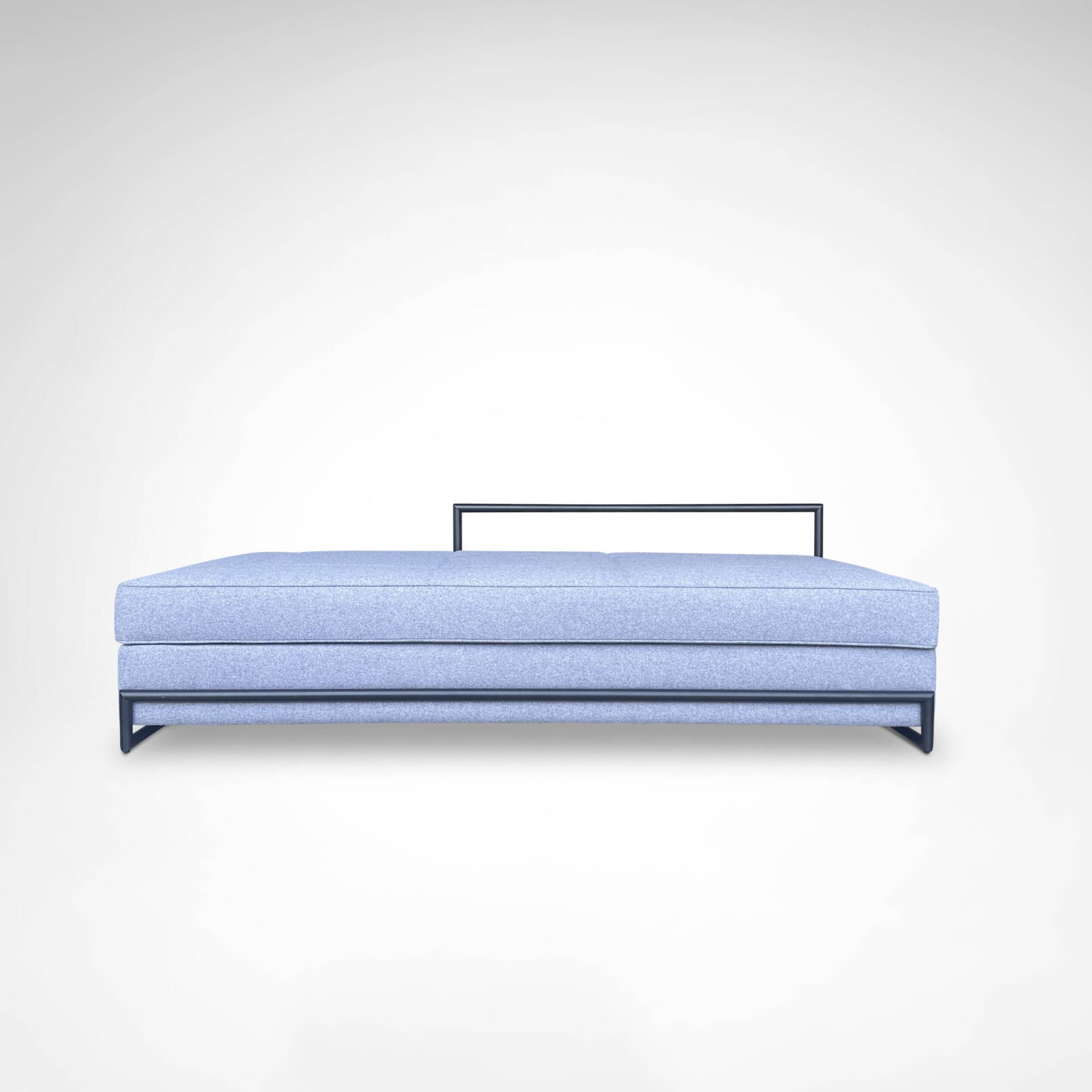 Day Bed by Eileen Gray in black metal and Kvadrat wool fabric for Classicon