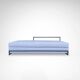 Day Bed by Eileen Gray in black metal and Kvadrat wool fabric for Classicon