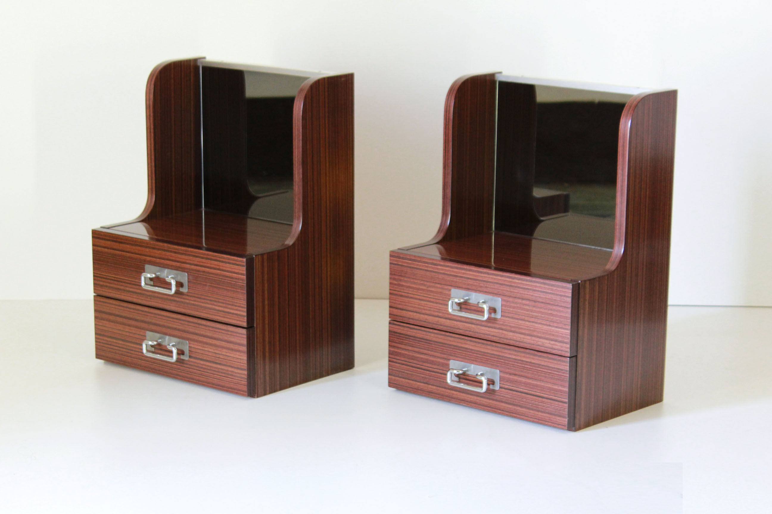 1970s vintage wood sidetables, set of two