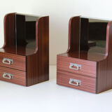 Tables d’appoint en bois vintage des années 1970, ensemble de deux