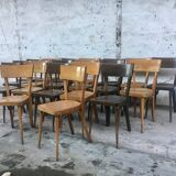 Series of 20 old bistro vintage chairs