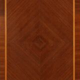 Table d'appoint Art Déco de De Coene Freres avec marqueterie en bois et plateau en marbre, années 1930