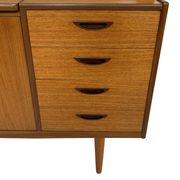 Armoire murale vintage en teck, bibliothèque, bureau, design danois, années 60