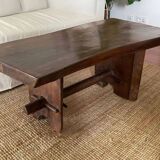 Brutalist teak coffee table