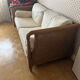 Vintage convertible wooden and cane sofa
