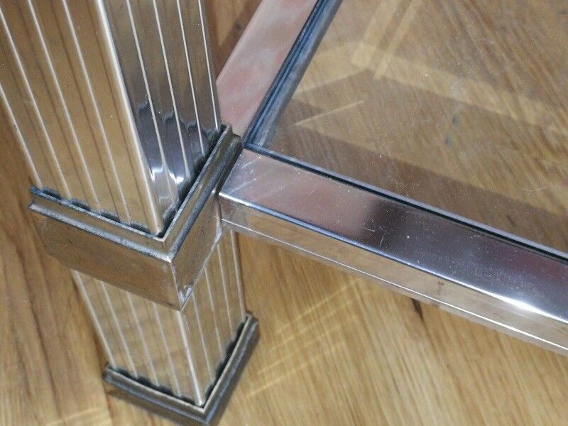 Coffee table beveled glass Pierre Vandel 70s