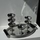 Vintage black two-handled mirror tray 26x38