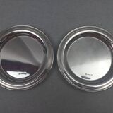 CHRISTOFLE ALBI MODEL - 2 BOTTLE COAT CARAFE BREAD PLATE SILVER METAL TBE