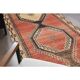 1970s Vintage Turkish Oushak Handmade Wool Cotton Red Runner Rug 116x267